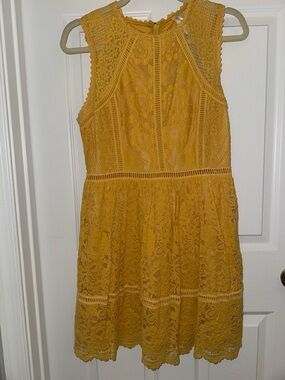 Xhilaration Mustard Lace Tank Dress